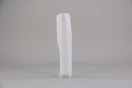 Left Side Polisport White Lower Fork Guards replacement plastics for 19-27 Honda CRF250, CRF450, HRC Works Edition dirt bikes.