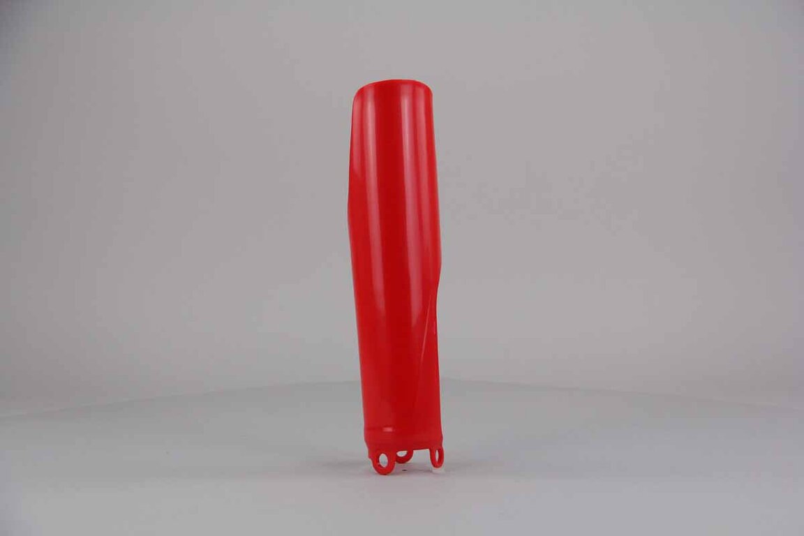 Right Side Polisport Red Lower Fork Guards replacement plastics for 19-27 Honda CRF250, CRF450, HRC Works Edition dirt bikes.