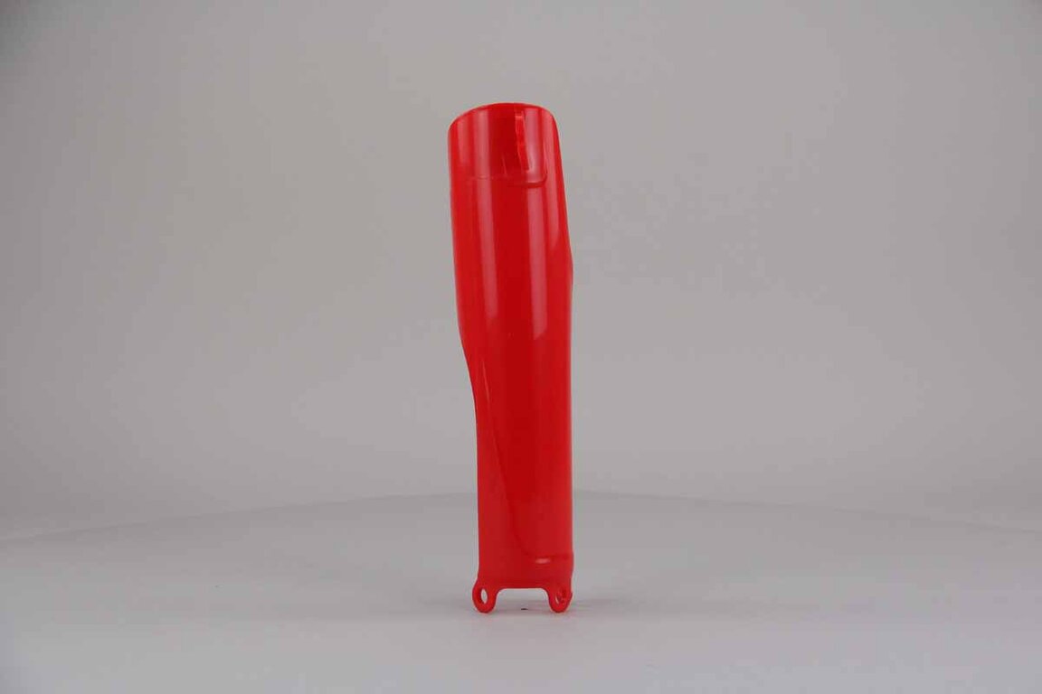 Left Side Polisport Red Lower Fork Guards replacement plastics for 19-27 Honda CRF250, CRF450, HRC Works Edition dirt bikes.