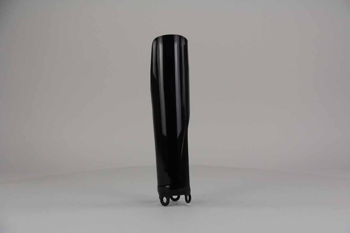 Right Side Polisport Black Lower Fork Guards replacement plastics for 19-27 Honda CRF250, CRF450, HRC Works Edition dirt bikes.