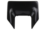 Polisport Black Front Number Plate Headlight Mask for Husqvarna: FE250 (2022-2023), FE350 (2020-2023), FE350s (2020, 2022-2023), FE450 (2020-2023), FE501 (2020-2023), FE501s (2020-2023), TE150 (2023), TE150i (2020-2022), TE250 (2023), TE250i (2020-2022), TE300 (2023), TE300i (2020-2022), TE30...and more