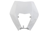 Polisport White Front Number Plate Headlight Mask for KTM: EXC125 (2008, 2012-2013), EXC200 (2008, 2012-2013), EXC250 (2012-2013), EXC250F (2008-2013), EXC300 (2008-2010, 2012-2013), EXC350F (2012-2013), EXC400 (2011), EXC450 (2008-2013), EXC500 (2012-2013), EXC530R (2008-2011), XCF250W (2008...and more