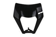 Polisport Black Front Number Plate Headlight Mask for KTM: EXC250F (2017-2019), EXC300 (2017-2019), EXC350F (2017-2019), EXC450F (2017-2019), EXC500F (2017-2019), XCW150 (2017-2019), XCW250 (2017-2019), XCW300 (2017-2018), XCW300 TPI (2019)