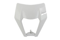 Polisport White Front Number Plate Headlight Mask for KTM: EXC250F (2017-2019), EXC300 (2017-2019), EXC350F (2017-2019), EXC450F (2017-2019), EXC500F (2017-2019), XCW150 (2017-2019), XCW250 (2017-2019), XCW300 (2017-2018), XCW300 TPI (2019)