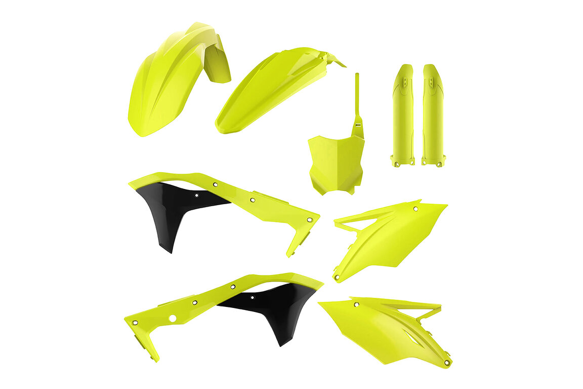 Polisport Flo Yellow w/ Forks Plastic Kit for Kawasaki: KX450F (2016-2018)