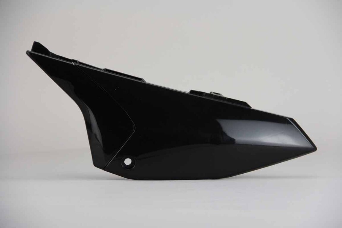 Left Side UFO Black Side Number Plates replacement plastics for 18-27 Yamaha YZ65 dirt bikes.