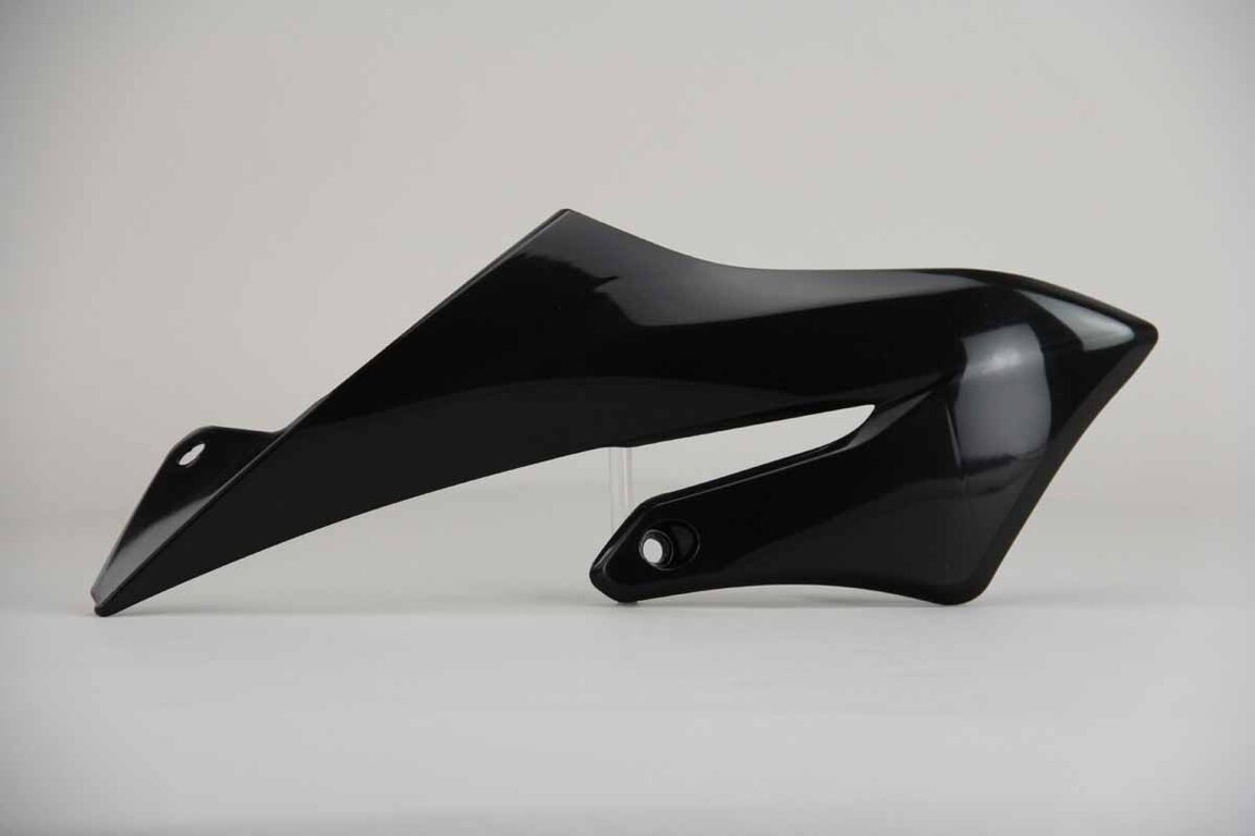 Right Side UFO Black Radiator Shroud Set replacement plastics for 18-27 Yamaha YZ65 dirt bikes.