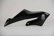 Right Side UFO Black Radiator Shroud Set replacement plastics for 18-27 Yamaha YZ65 dirt bikes.