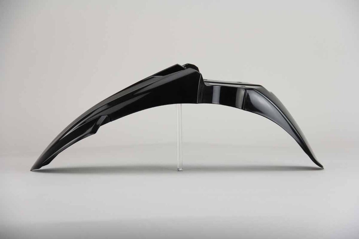 UFO Black Front Fender replacement plastics for 18-27 Yamaha YZ65 dirt bikes 360 view
