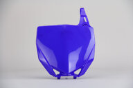 UFO Blue Front Number Plate replacement plastics for 15-27 Yamaha YZ65, YZ85 dirt bikes 360 view