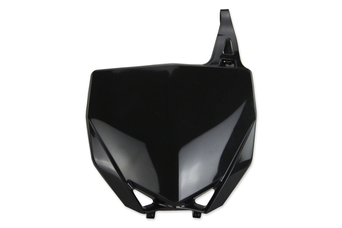 UFO Black Front Number Plate for Yamaha: YZ65 (2018-2027), YZ85 (2015-2027), YZ85 LW (2022-2027)