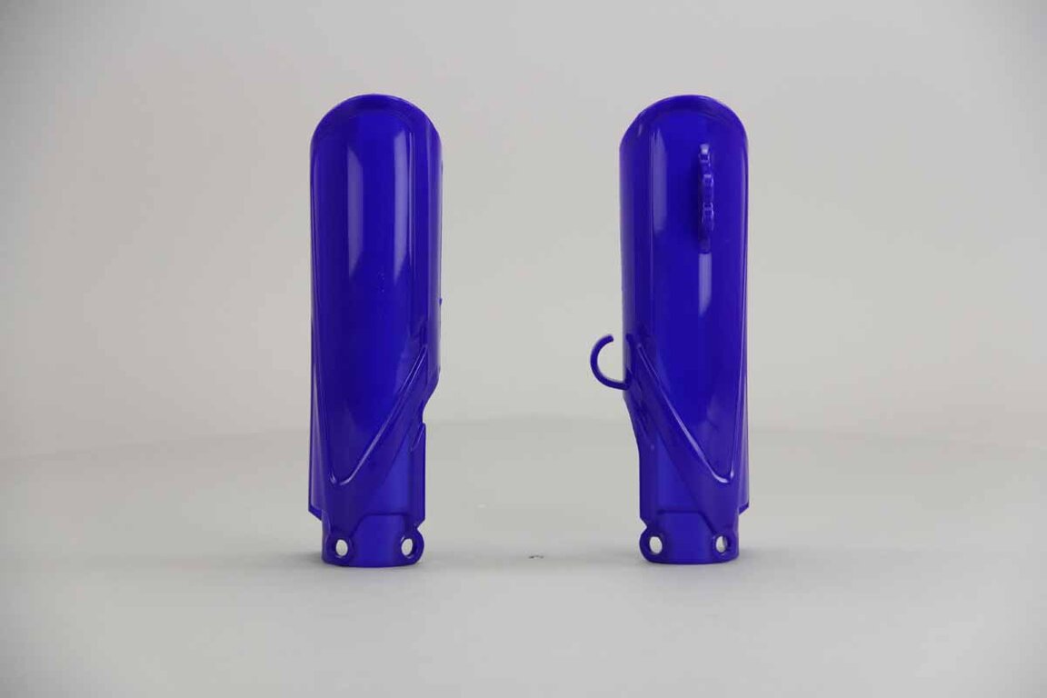 UFO Blue Lower Fork Guards replacement plastics for 18-27 Yamaha YZ65 dirt bikes 360 view