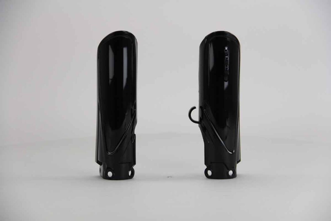 Acerbis Black Lower Fork Guards replacement plastics for 18-26 Yamaha YZ65 dirt bikes 360 view