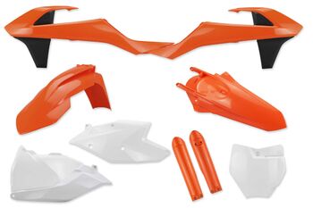 Complete Plastic Kit With Lower Forks for KTM: SX125 (2 Stroke) (2016-18) / SX150 (2 Stroke) (2016-18) / SX250 (2 Stroke) (2017-18) / SXF250 (2016-18) / SXF250 (Factory Edition) (2015-17) / SXF350 (2016-18) / SXF450 (2016-18) / SXF450 (Factory Edition) (2015-17) / XC250 (2 Stroke) (2017-18) / XC300 (2 Stroke) (2017-18) / XCF250 (2016-18) / XCF350 (2016-18) / XCF450 (2016-18) | DeCal Works