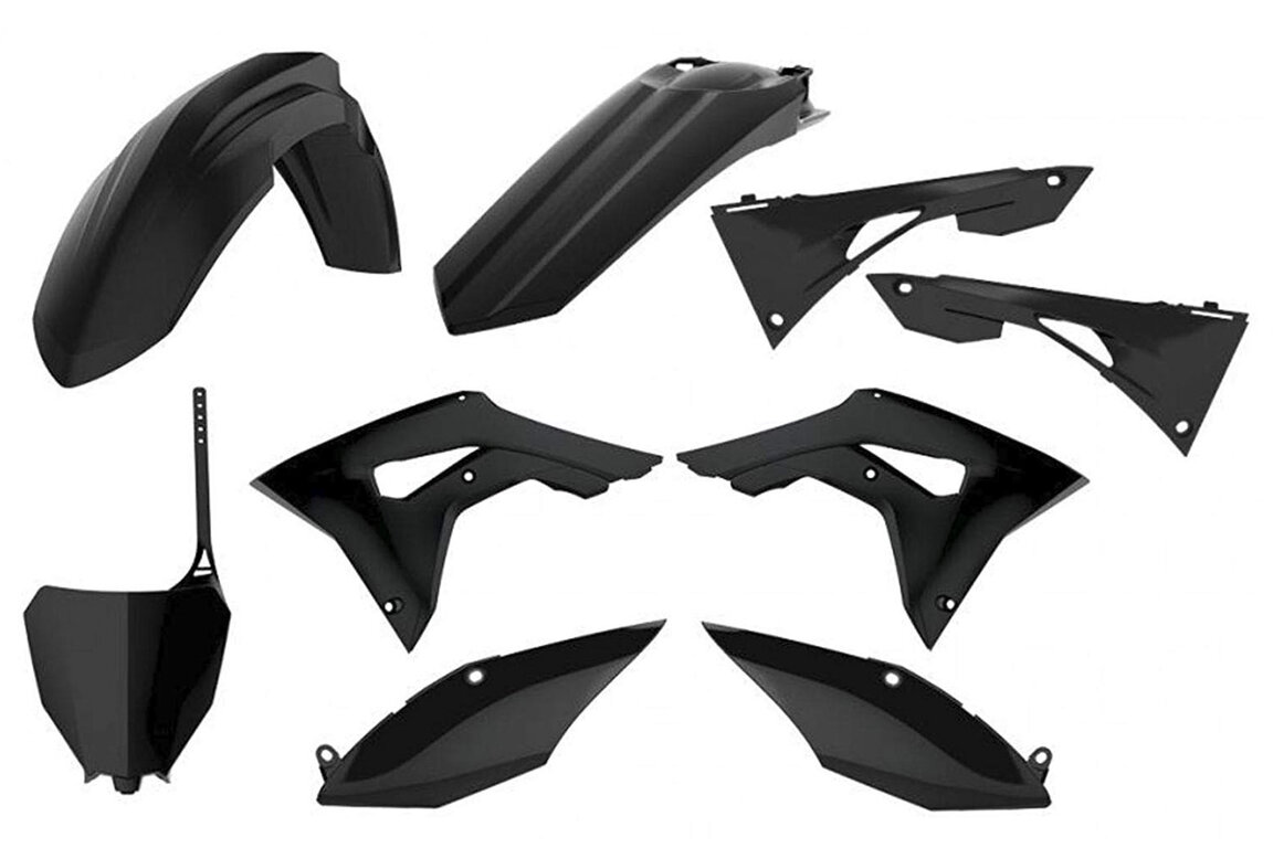 Polisport Black Plastic Kit for Honda: CRF250R (2018-2021), CRF450R (2017-2020)