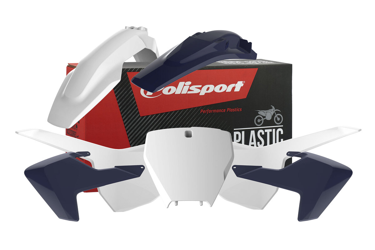 Polisport White / Blue Plastic Kit fits 16-18 FC, TC