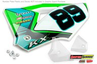 Polisport Clear Graphic Guards for Kawasaki: KX250F (2021-2024), KX250F 50th Anniversary Edition (2024), KX250X (2022-2024), KX250XC (2021), KX450F (2019-2023), KX450SR (2022-2023), KX450X (2022-2023), KX450XC (2021)