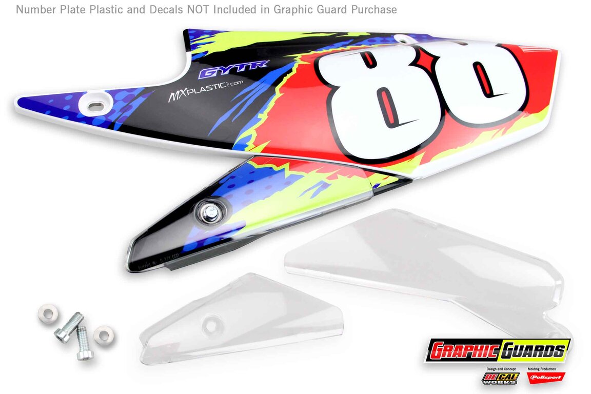 Polisport Clear Graphic Guards for Yamaha: WR250F (2020-2024), WR450F (2019-2023), YZ250F (2019-2023), YZ250FX (2020-2024), YZ450F (2018-2022), YZ450FX (2019-2023)
