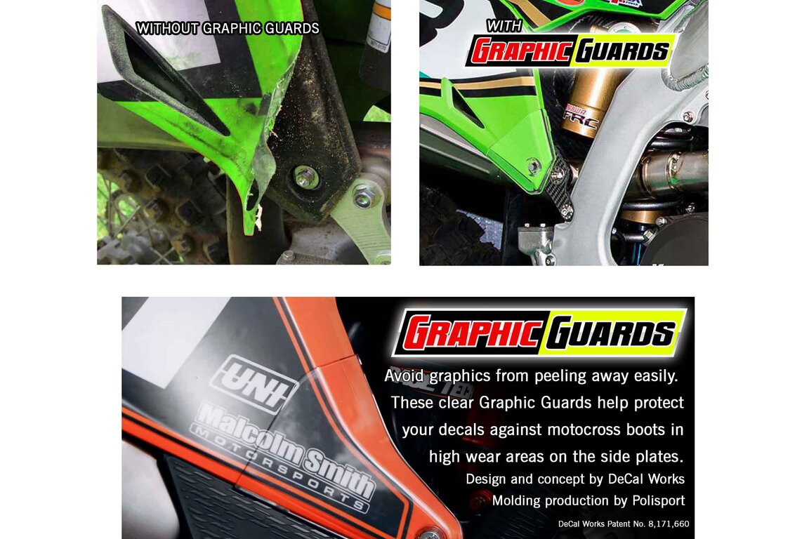 Polisport Clear Graphic Guards for Husqvarna: FC250 (2019-2022), FC350 (2019-2022), FC450 (2019-2022), FC450 Rockstar Edition (2018-2021), FE250 (2022-2023), FE350 (2020-2023), FE350s (2020, 2022-2023), FE450 (2020-2023), FE501 (2020-2023), FE501s (2020-2023), FX350 (2019-2...and more