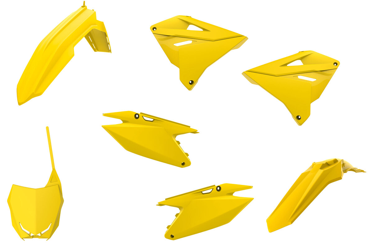 Polisport Side Panel Set For Suzuki RM250 2001-2008 - Restyle Yellow DGP Plastic