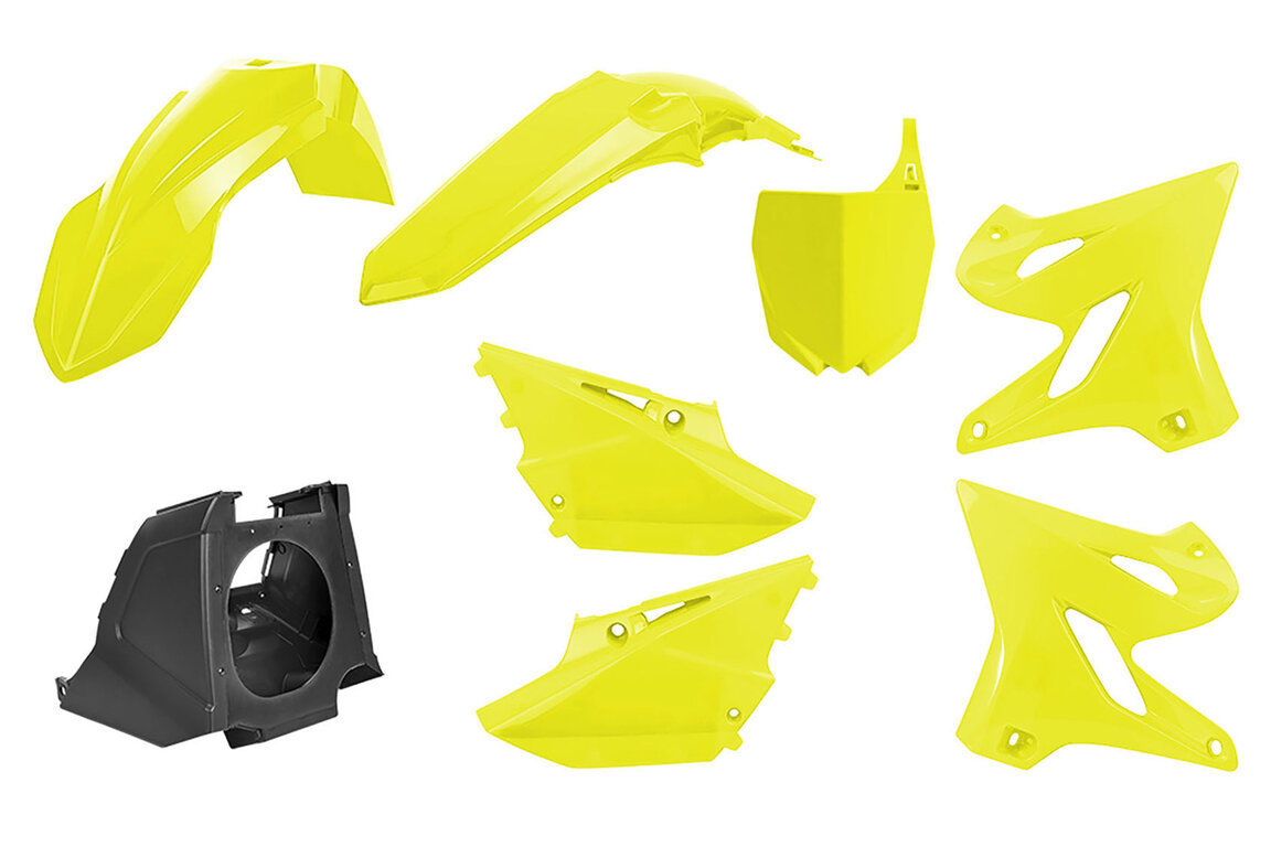 Polisport Flo Yellow YZ Style Restyled Plastic Kit for Yamaha: YZ125 (2002-2020), YZ125X (2020-2022), YZ250 (2002-2020), YZ250X (2016-2022)