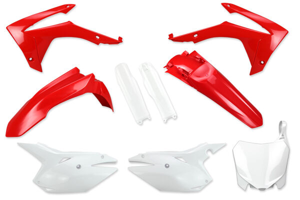 Complete Plastic Kit With Lower Forks for Honda: CRF250R [DeCal Works Restyled Side Plate Plastic] (2014-17) / CRF250R [Stock Shape Side Plate Plastic] (2014-17) / CRF450R [Stock Shape Side Plate Plastic] (2013-16) / CRF450R [DeCal Works Restyled Side Plate Plastic] (2013-16) | DeCal Works
