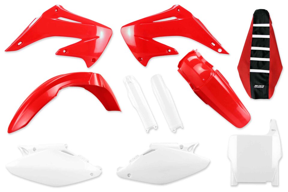 Mix & Match Plastic Kit With Lower Forks & Seat Cover 2004 Honda CR125R, 2005 Honda CR125R, 2006 Honda CR125R, 2007 Honda CR125R, 2004 Honda CR250R, 2005 Honda CR250R, 2006 Honda CR250R, 2007 Honda CR250R | DeCal Works