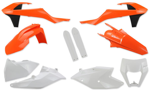 Complete Plastic Kit With Lower Forks 2017 KTM EXC250F, 2018 KTM EXC250F, 2019 KTM EXC250F, 2017 KTM EXC300, 2018 KTM EXC300, 2019 KTM EXC300 TPI, 2017 KTM EXC350F, 2018 KTM EXC350F, 2019 KTM EXC350F, 2017 KTM EXC450F, 2018 KTM EXC450F, 2019 KTM EXC450F, 2017 KTM EXC500F, 2018 KTM EXC500F, 2019 KTM EXC500F, 2017 KTM XCW150, 2018 KTM XCW150, 2019 KTM XCW150, 2017 KTM XCW250, 2018 KTM XCW250, 2019 KTM XCW250, 2017 KTM XCW300, 2018 KTM XCW300, 2019 KTM XCW300 TPI | DeCal Works