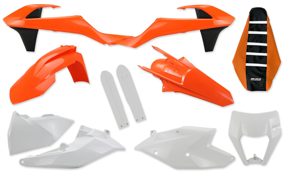 Mix & Match Plastic Kit With Lower Forks & Seat Cover 2017 KTM EXC250F, 2018 KTM EXC250F, 2019 KTM EXC250F, 2017 KTM EXC300, 2018 KTM EXC300, 2019 KTM EXC300 TPI, 2017 KTM EXC350F, 2018 KTM EXC350F, 2019 KTM EXC350F, 2017 KTM EXC450F, 2018 KTM EXC450F, 2019 KTM EXC450F, 2017 KTM EXC500F, 2018...and more | DeCal Works