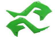 Polisport KX Green Restyled Radiator Shroud Set for Kawasaki: KX125 (2003-2007), KX250 (2003-2007)