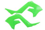 Polisport Flo Lime Green Restyled Radiator Shroud Set for Kawasaki: KX125 (2003-2007), KX250 (2003-2007)