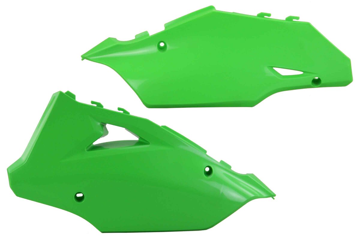 パーツ gpx125 Polisport Flo Green Restyled Side Number Plates 03-07 KX