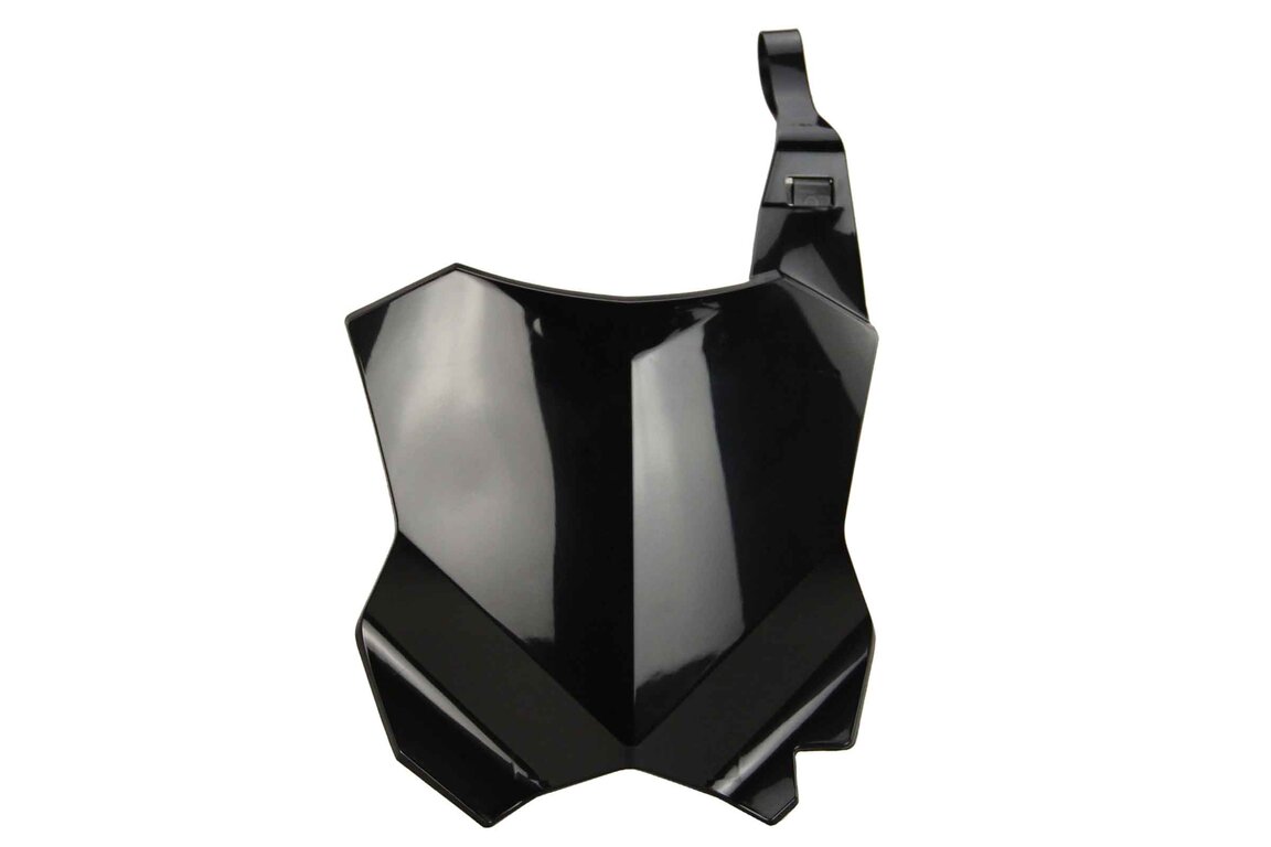 Polisport Black Restyled Front Number Plate for Kawasaki: KX125 (2003-2007), KX250 (2003-2007)