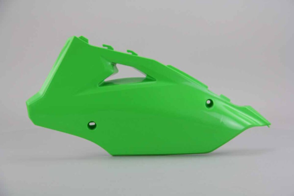 Right KX Green Restyled Side Number Plates 2003 Kawasaki KX125, 2004 Kawasaki KX125, 2005 Kawasaki KX125, 2006 Kawasaki KX125, 2007 Kawasaki KX125, 2003 Kawasaki KX250, 2004 Kawasaki KX250, 2005 Kawasaki KX250, 2006 Kawasaki KX250, 2007 Kawasaki KX250