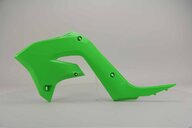 Left Side DeCal Works  Mix & Match Restyled Plastic Kit With Lower Forks replacement plastics for 03 Kawasaki KX dirt bikes.