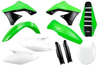 Complete Plastic Kit With Lower Forks & Seat Cover for Kawasaki: KX250F (2009-12) | DeCal Works