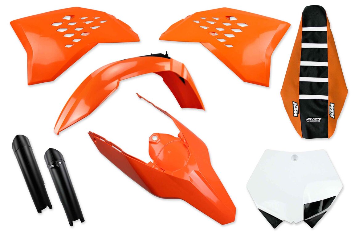 Mix & Match Plastic Kit With Lower Forks & Seat Cover for 08-11 KTM SX, SXF, XC, XCF