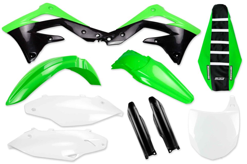 Mix & Match Plastic Kit With Lower Forks & Seat Cover 2012 Kawasaki KX450F | DeCal Works