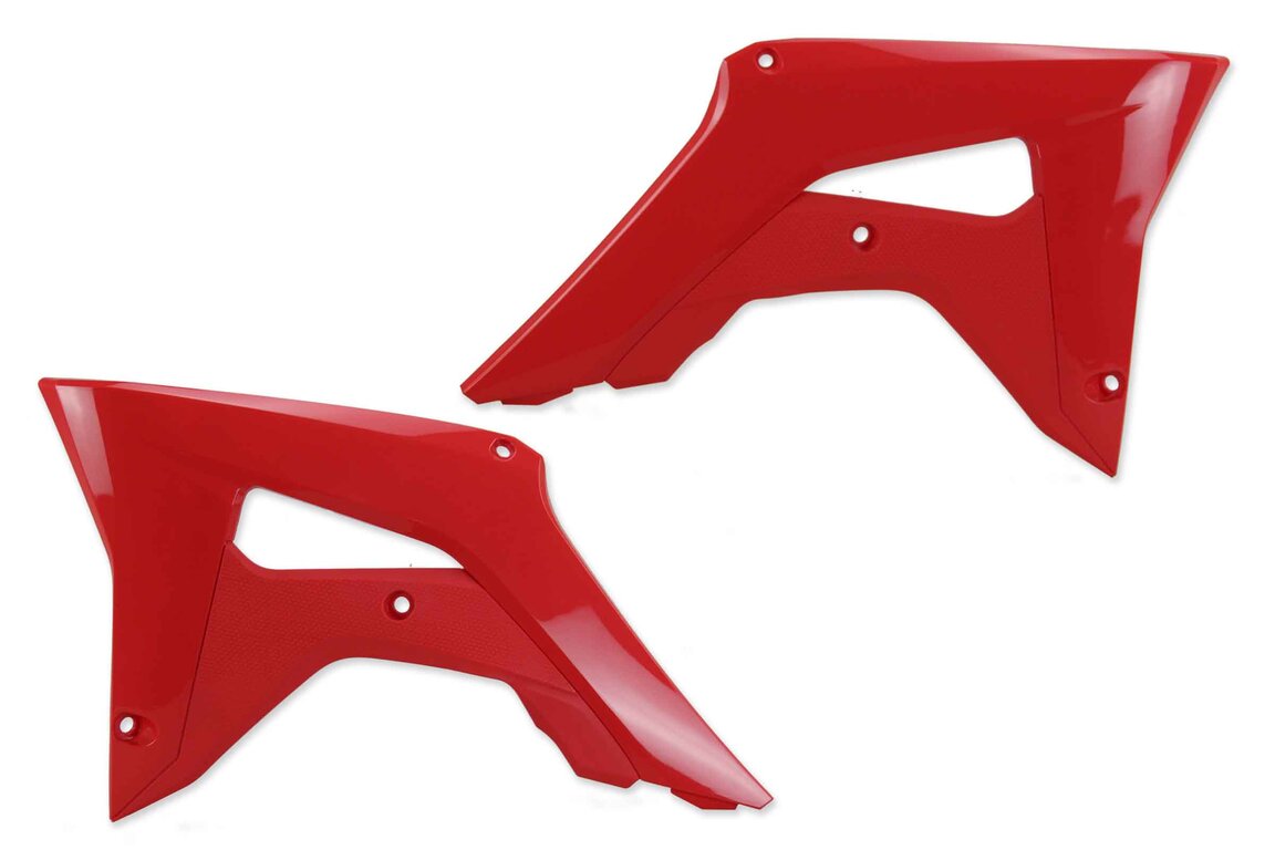 UFO Red Radiator Shroud Set for Honda: CRF250R (2018-2021), CRF450R (2017-2020), CRF450R-S (2022)