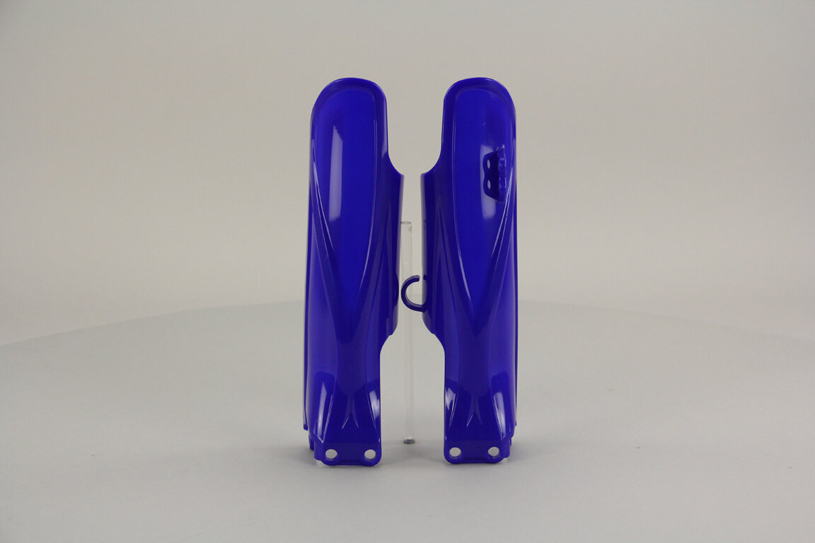 UFO Blue Lower Fork Guards replacement plastics for 19-27 Yamaha YZ85 dirt bikes 360 view