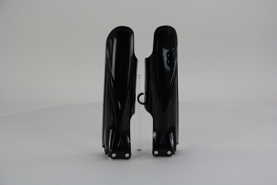UFO Black Lower Fork Guards replacement plastics for 19-27 Yamaha YZ85 dirt bikes 360 view
