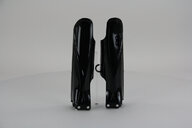 UFO Black Lower Fork Guards replacement plastics for 19-26 Yamaha YZ85 dirt bikes 360 view