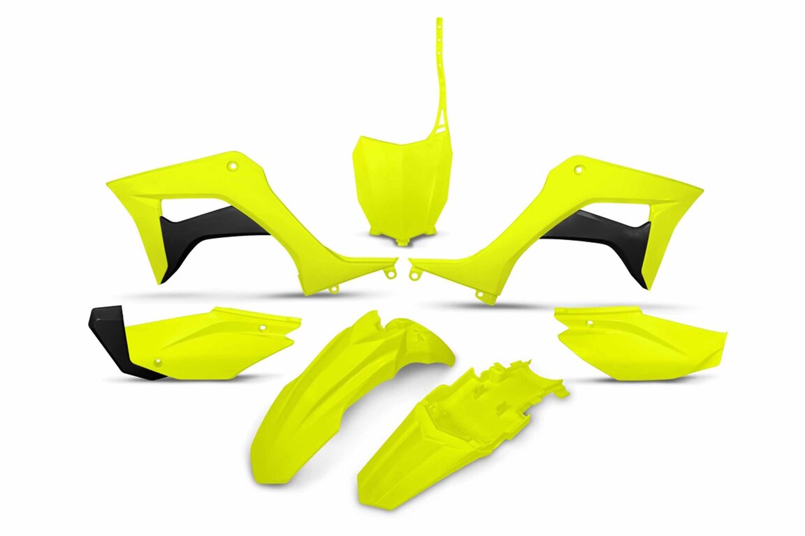 UFO Flo Yellow Plastic Kit for Honda: CRF110F (2019-2027)