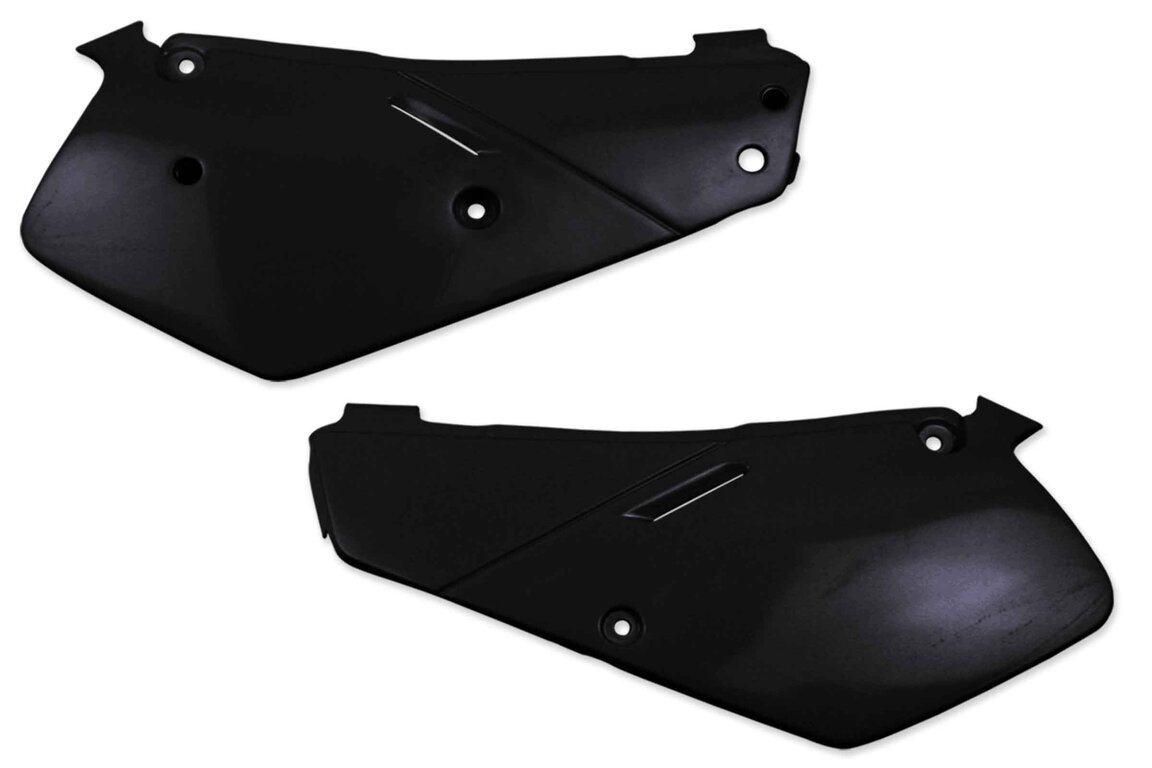 UFO Black Restyled Side Number Plates for Suzuki: RM80 (1986-1989, 1991-1999)