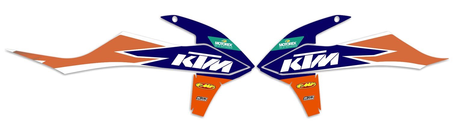 MX Graphics Dirt Bike DeCals KTM Factory Series 19 Semi Custom Radiator Kits