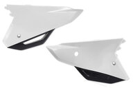 UFO White / Black Side Number Plates for Honda: CRF250R (2022-2024), CRF250RX (2022-2024), CRF450R (2021-2024), CRF450R-S (2023-2024), CRF450RWE (2021-2024), CRF450RX (2021-2024)
