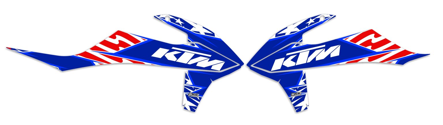 MX Graphics Dirt Bike Decals KTM Stars And Stripes Ready Made Rad Kit
