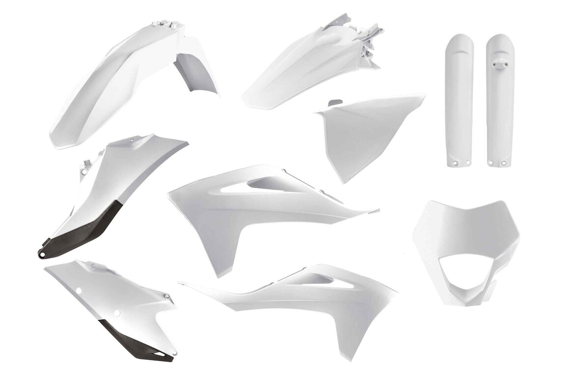 Polisport White with Forks Plastic Kit for GasGas: EC250 (2021-2023), EC250F (2021-2023), EC300 (2021-2023), EC350F (2021-2023)