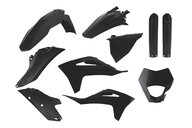 Polisport Black Plastic Kit with Lower Forks for GasGas: EC250 (2021-2023), EC250F (2021-2023), EC300 (2021-2023), EC350F (2021-2023)