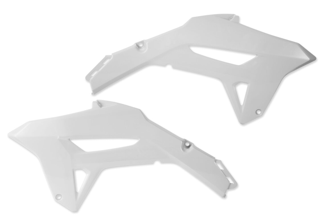 UFO White Radiator Shroud Set for Honda: CRF250R (2022-2024), CRF450R (2021-2024), CRF450R-S (2023-2024), CRF450RWE (2021-2024)